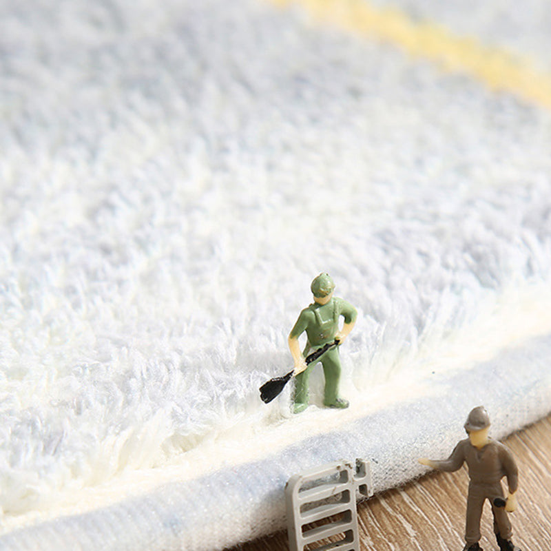 Modern Indoor Rug Contrast Panel Polyester Area Rug Non-Slip Backing Carpet for Bedside