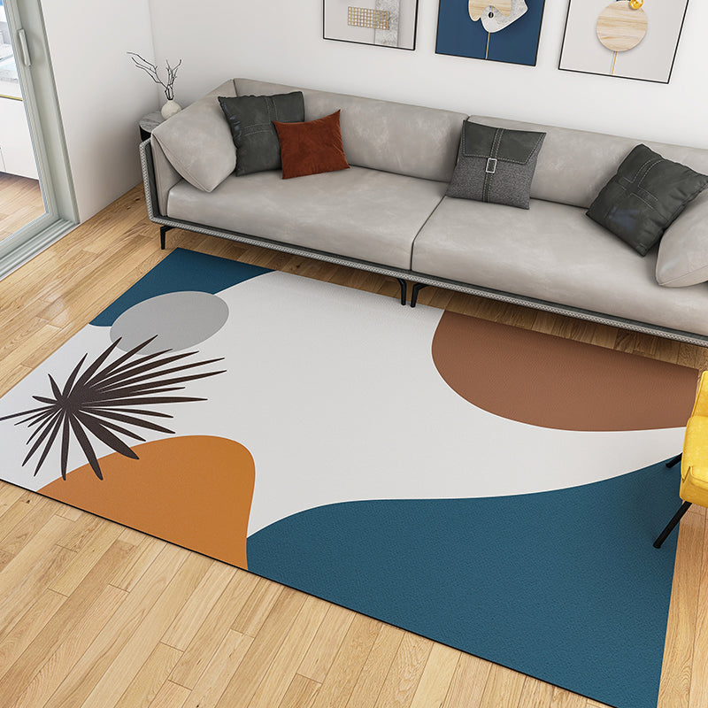 Light Pink Modern Carpet Leather Plant Carpet Washable Carpet for Living Room