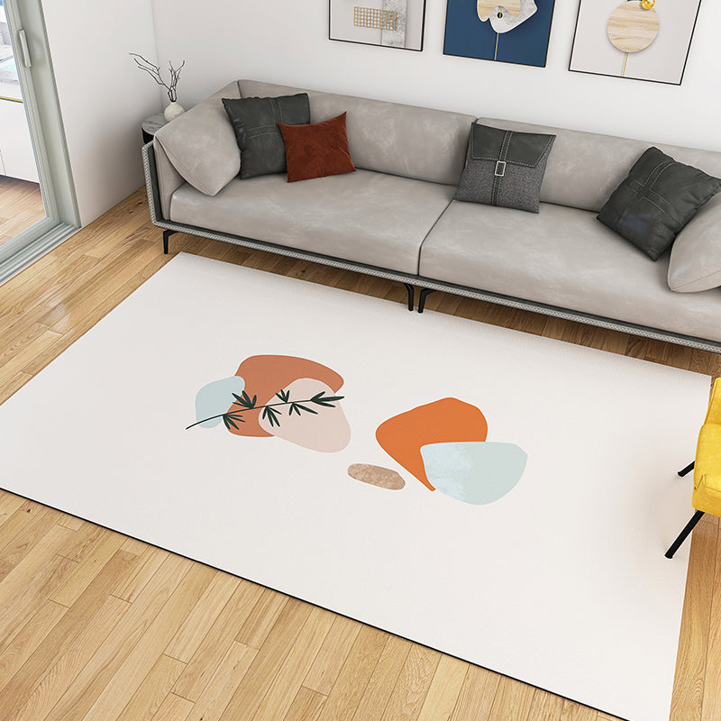 Light Pink Modern Carpet Leather Plant Carpet Washable Carpet for Living Room