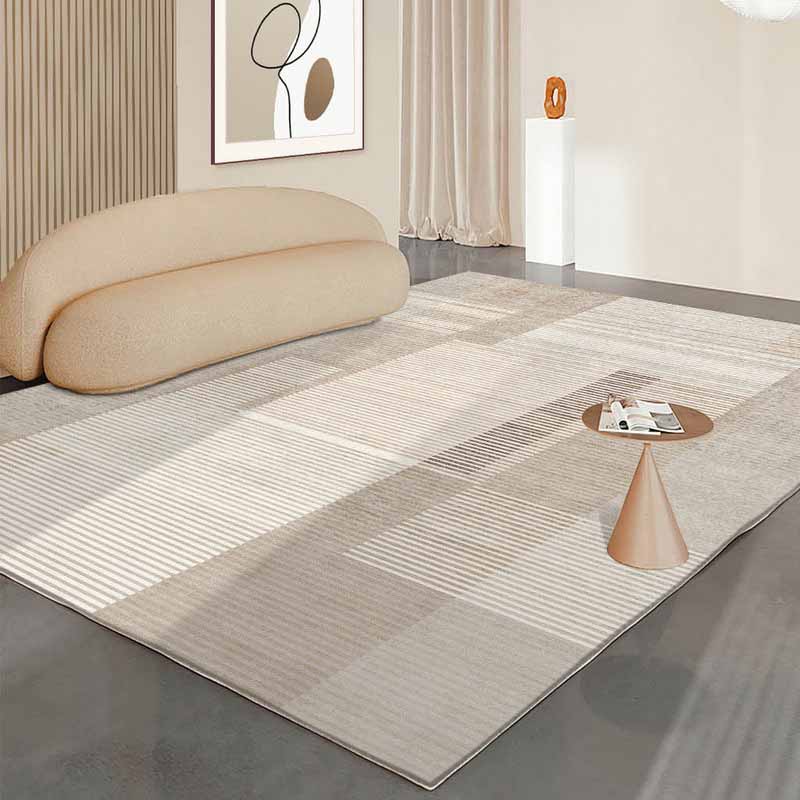 Simplicity Khaki Tone Carpet Modern Rug Polyester Stain Resistant Area Rug for Living Room