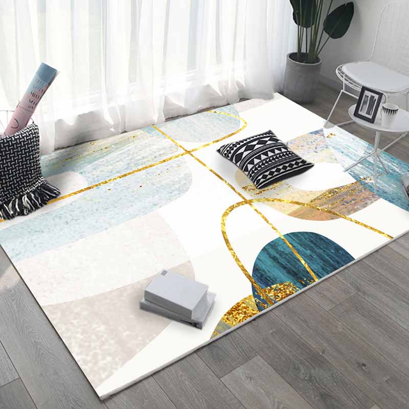 Gold Line Carpet Polyester Casual Carpet Stain Resistant Area Carpet for Home Decor