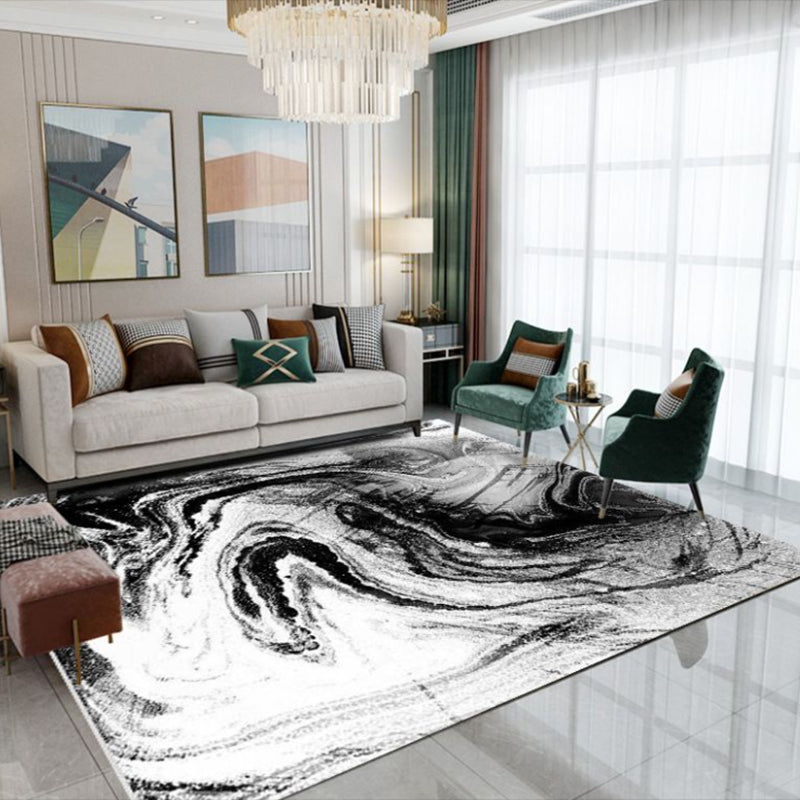 Yellow Simple Carpet Polyester Abstract Graphic Area Carpet Stain Resistant for Home Decor