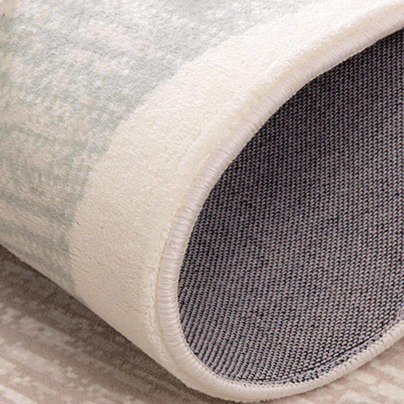 Simplicity Flowing Water Print Rug Polyester Carpet Non-Slip Backing Indoor Rug for Living Room