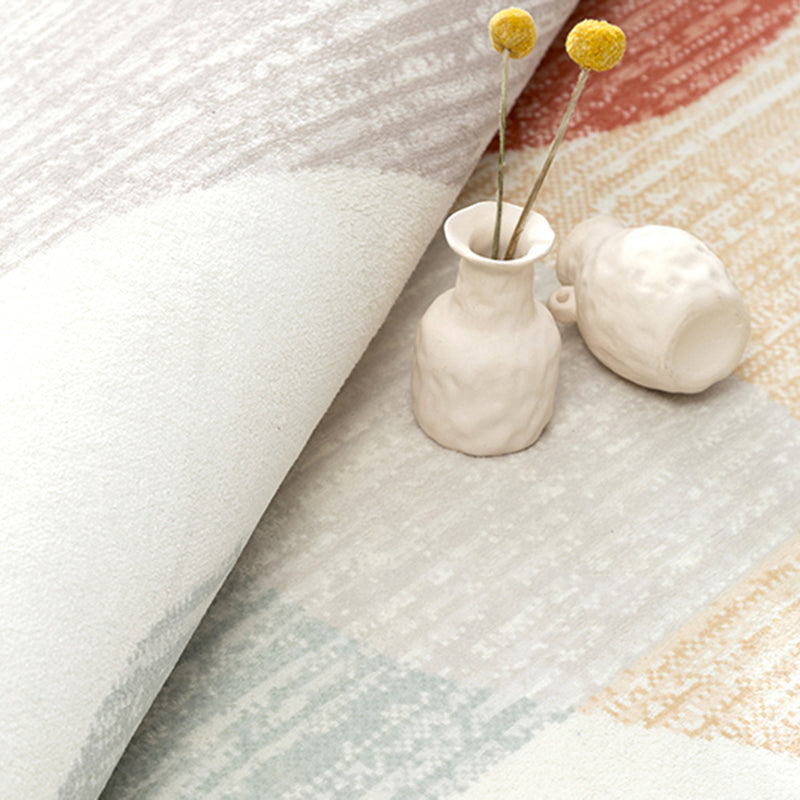 Simplicity Flowing Water Print Rug Polyester Carpet Non-Slip Backing Indoor Rug for Living Room