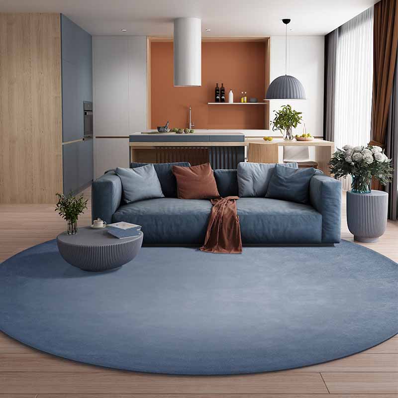 Fancy Green Area Carpet Modern Polyester Area Rug Pure Color Stain Resistant Rug for Bedroom