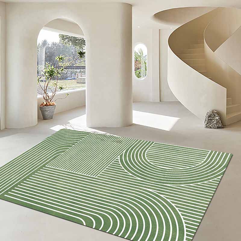 Artistic Indoor Carpet Contrast Panel Modern Rug Polyester Washable Carpet with Non-Slip Backing