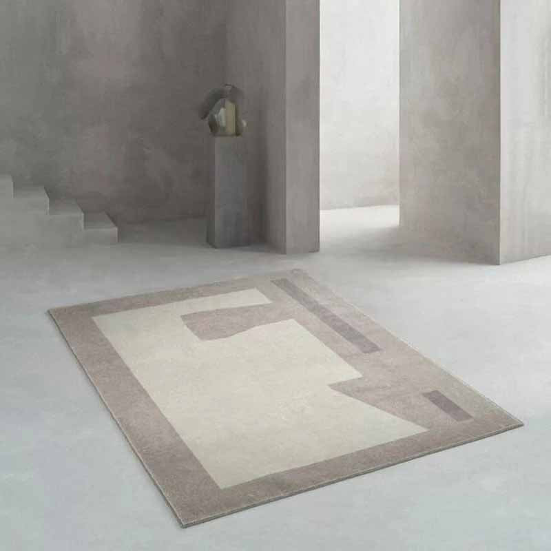 Light Pink Modern Carpet Polyester Blended Carpet Washable Carpet for Living Room