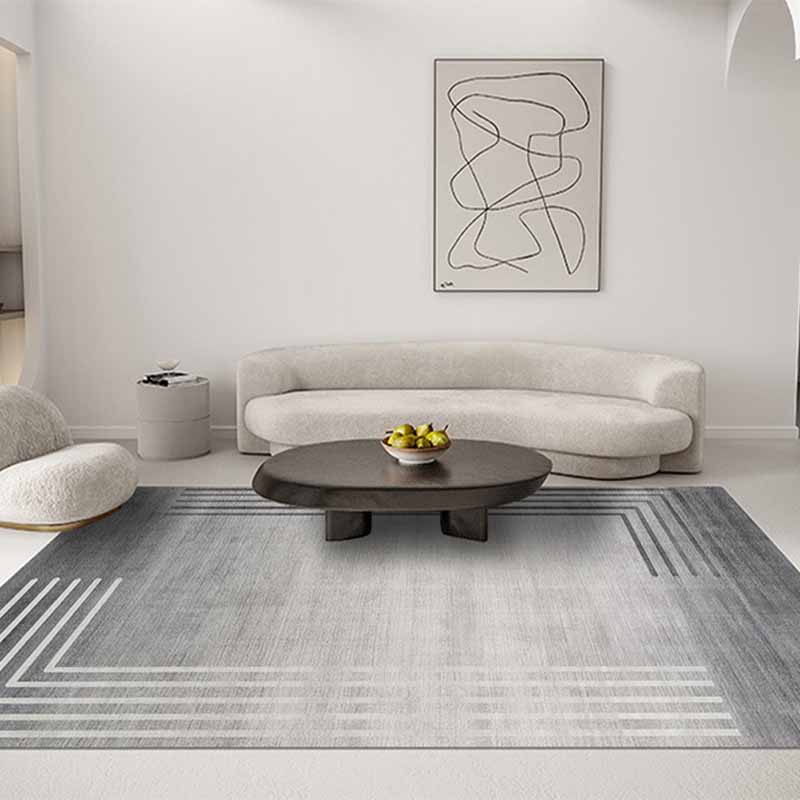 Grey Modern Rug Tie-Dye Pattern Polyester Area Carpet Stain Resistant Rug for Home Decor