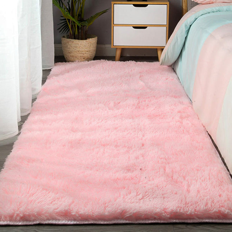 Comfort Plain Shag Carpet Polyester Area Rug Non-Slip Backing Indoor Carpet for Living Room