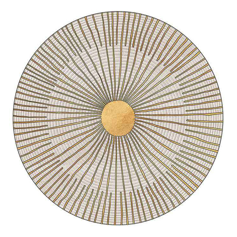 Beige Modern Area Carpet Stripe Pattern Polyester Area Rug Non-Slip Backing Rug for Home Decor