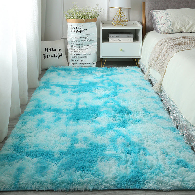 Casual Tie Dye Shag Rug Polyester Area Rug Stain Resistant Indoor Carpet for Home Decoration