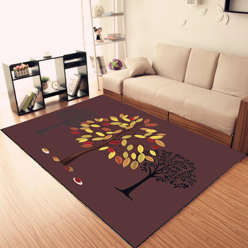 Purple Modern Carpet Polyester Windmill Carpet Washable Carpet for Living Room