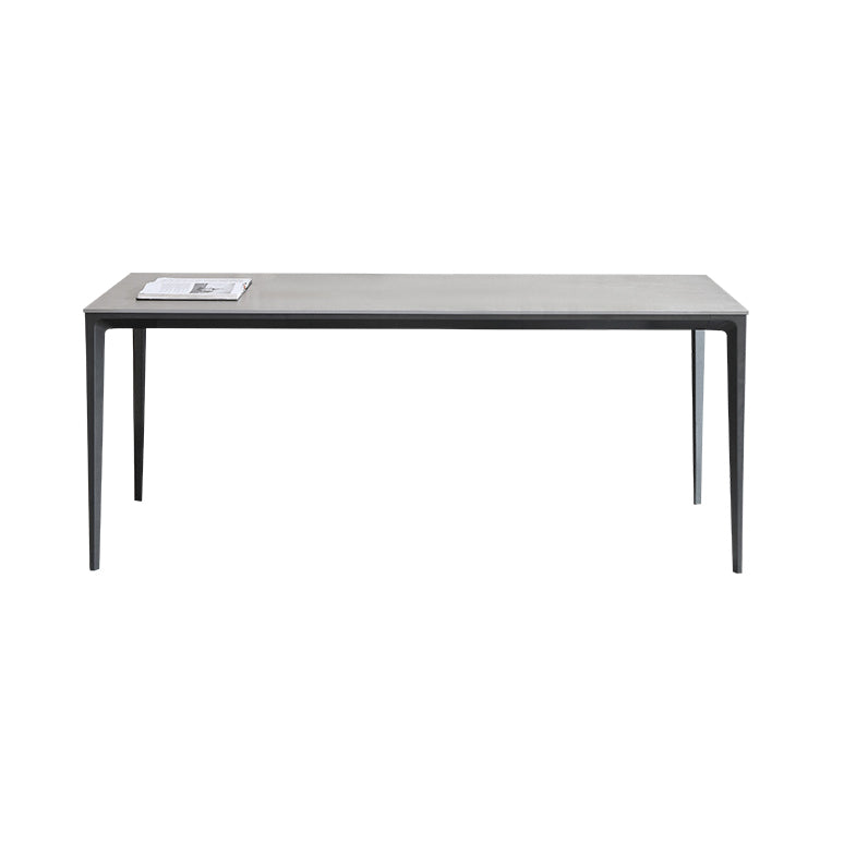 Modern Metal Frame Style Sintered Stone Rectangular Dining Table Set with 4 Legs Base