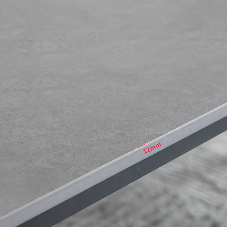 Modern Metal Frame Style Sintered Stone Rectangular Dining Table Set with 4 Legs Base