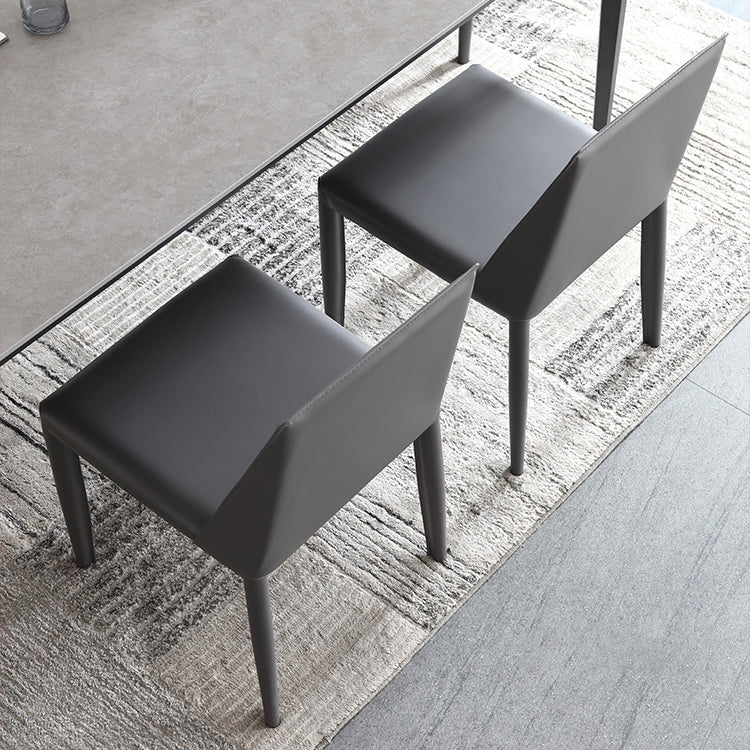 Modern Metal Frame Style Sintered Stone Rectangular Dining Table Set with 4 Legs Base