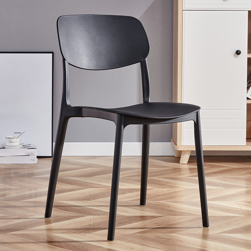 Contemporary Plastic Dining Chair Open Back Dining Side Chair for Kitchen