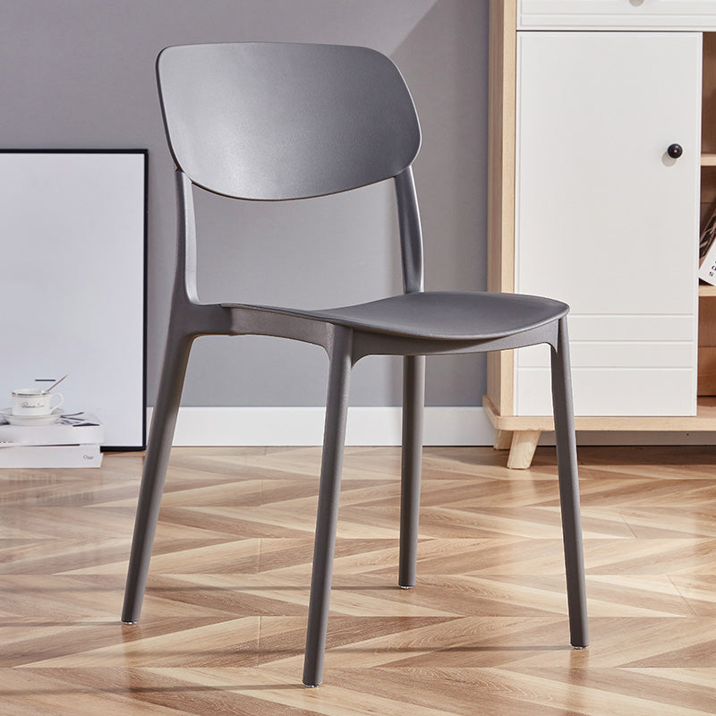 Contemporary Plastic Dining Chair Open Back Dining Side Chair for Kitchen