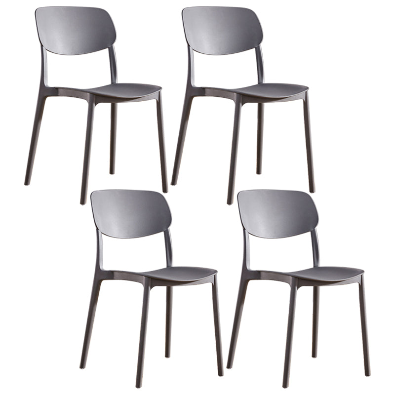 Contemporary Plastic Dining Chair Open Back Dining Side Chair for Kitchen