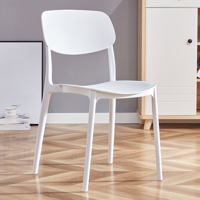 Contemporary Plastic Dining Chair Open Back Dining Side Chair for Kitchen