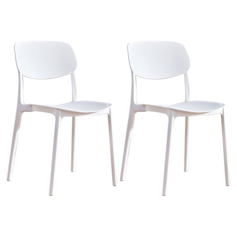 Contemporary Plastic Dining Chair Open Back Dining Side Chair for Kitchen