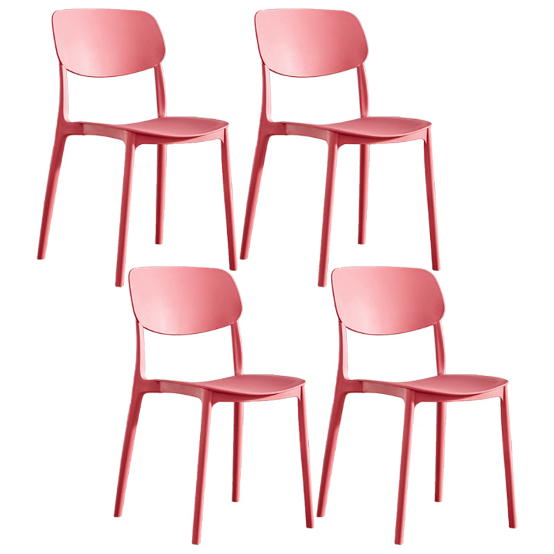 Contemporary Plastic Dining Chair Open Back Dining Side Chair for Kitchen
