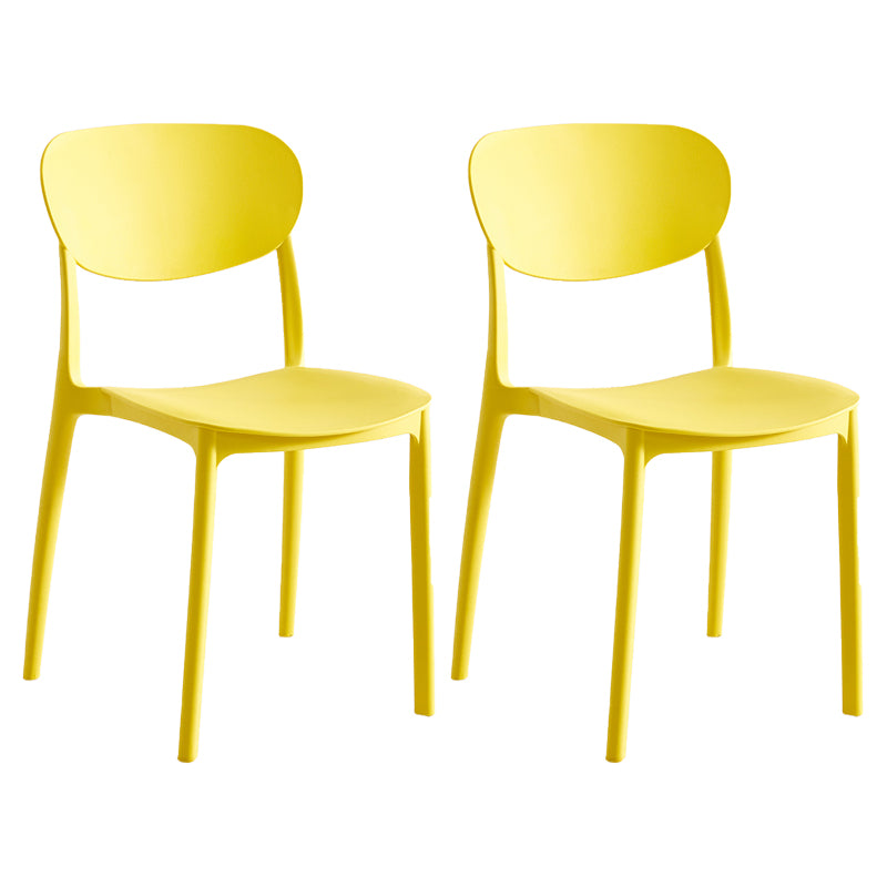 Contemporary Plastic Dining Chair Open Back Dining Side Chair for Kitchen
