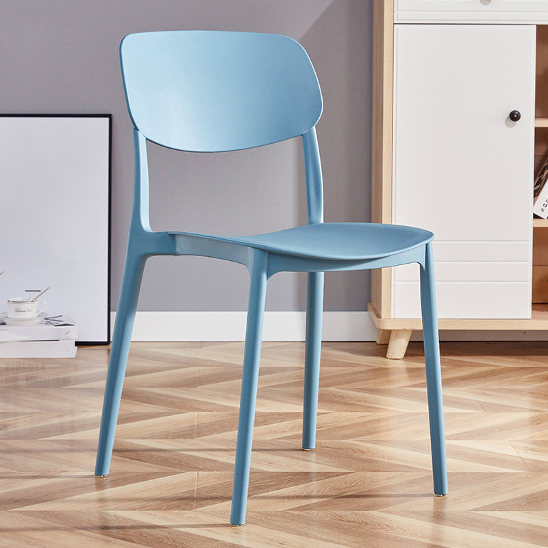 Contemporary Plastic Dining Chair Open Back Dining Side Chair for Kitchen
