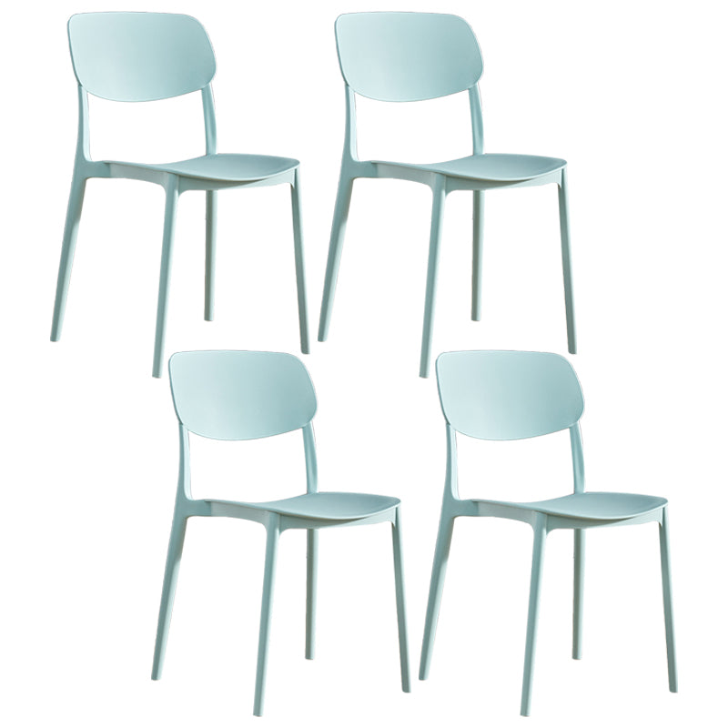 Contemporary Plastic Dining Chair Open Back Dining Side Chair for Kitchen
