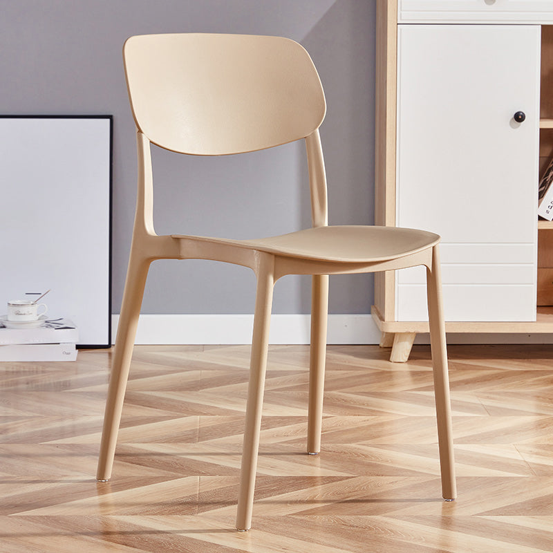 Contemporary Plastic Dining Chair Open Back Dining Side Chair for Kitchen