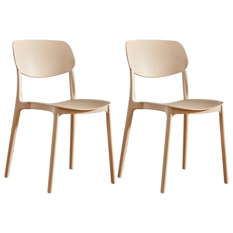 Contemporary Plastic Dining Chair Open Back Dining Side Chair for Kitchen