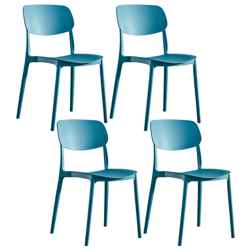 Contemporary Plastic Dining Chair Open Back Dining Side Chair for Kitchen