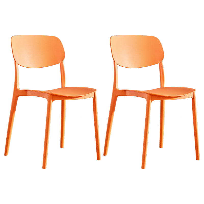 Contemporary Plastic Dining Chair Open Back Dining Side Chair for Kitchen