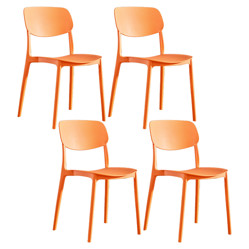 Contemporary Plastic Dining Chair Open Back Dining Side Chair for Kitchen