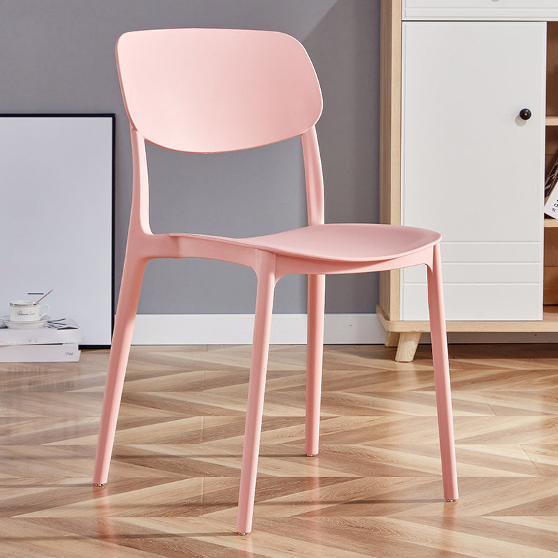 Contemporary Plastic Dining Chair Open Back Dining Side Chair for Kitchen
