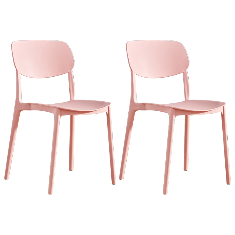 Contemporary Plastic Dining Chair Open Back Dining Side Chair for Kitchen