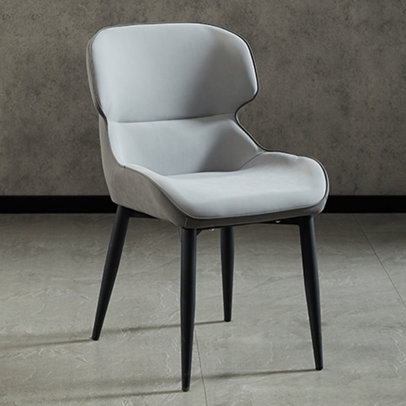 Nordic Style Metal Armless Dining Chairs Wingback Side Chair for Home Use