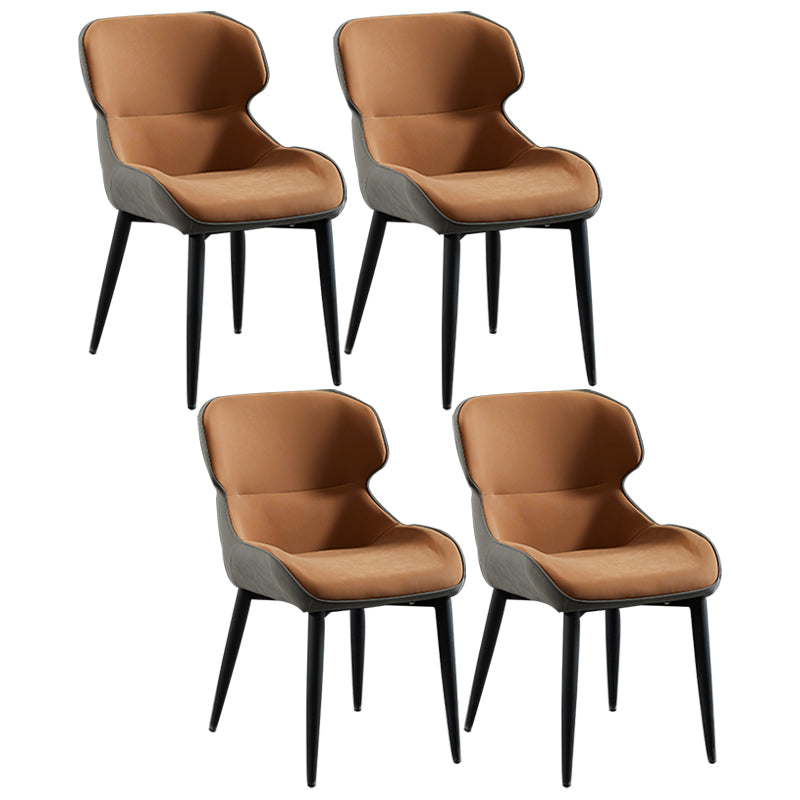 Nordic Style Metal Armless Dining Chairs Wingback Side Chair for Home Use