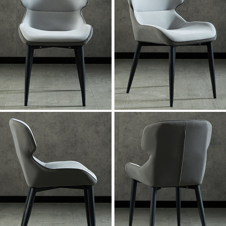 Nordic Style Metal Armless Dining Chairs Wingback Side Chair for Home Use