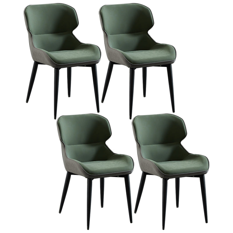 Nordic Style Metal Armless Dining Chairs Wingback Side Chair for Home Use