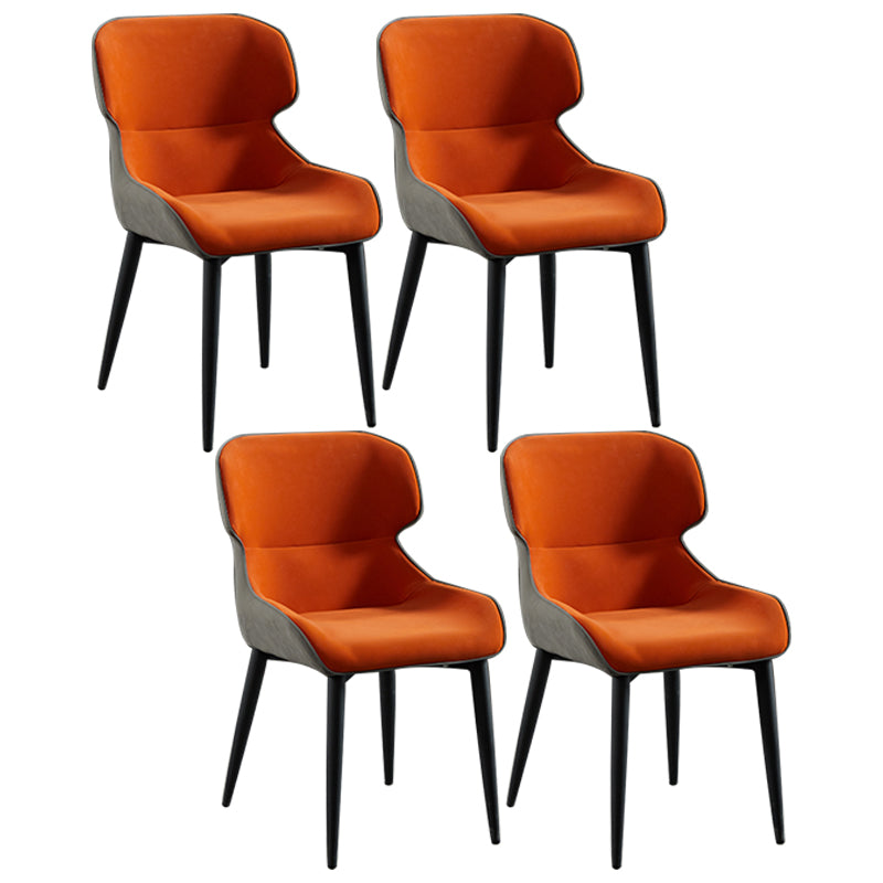 Nordic Style Metal Armless Dining Chairs Wingback Side Chair for Home Use