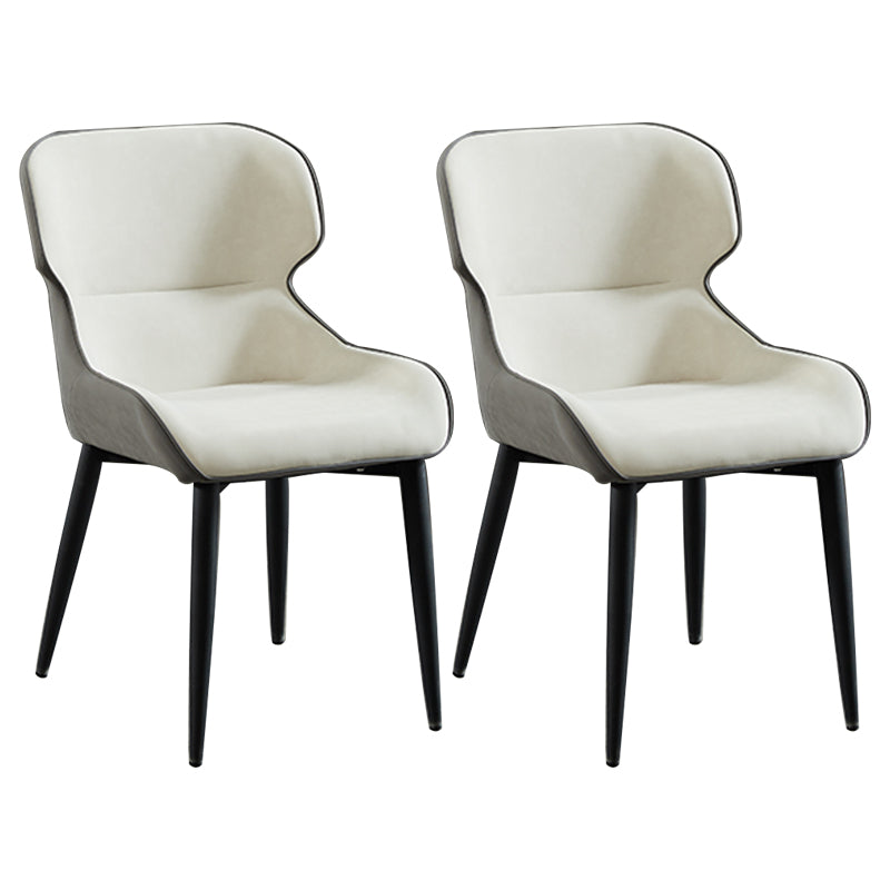 Nordic Style Metal Armless Dining Chairs Wingback Side Chair for Home Use