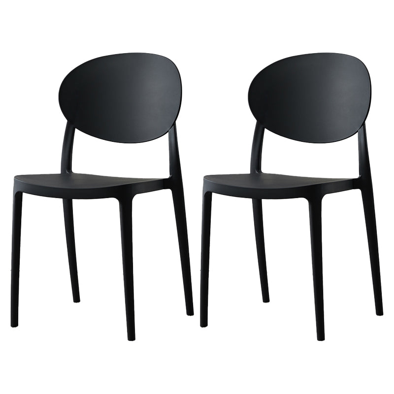 Plastic Open Back Side Chair Scandinavian Stackable Armless Dining Chairs
