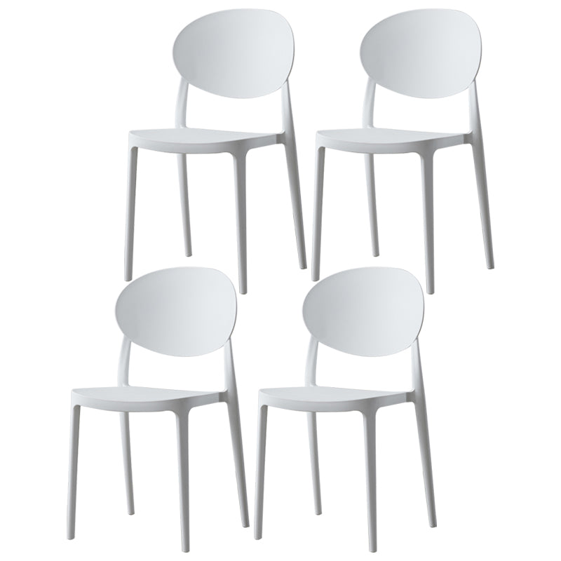 Plastic Open Back Side Chair Scandinavian Stackable Armless Dining Chairs