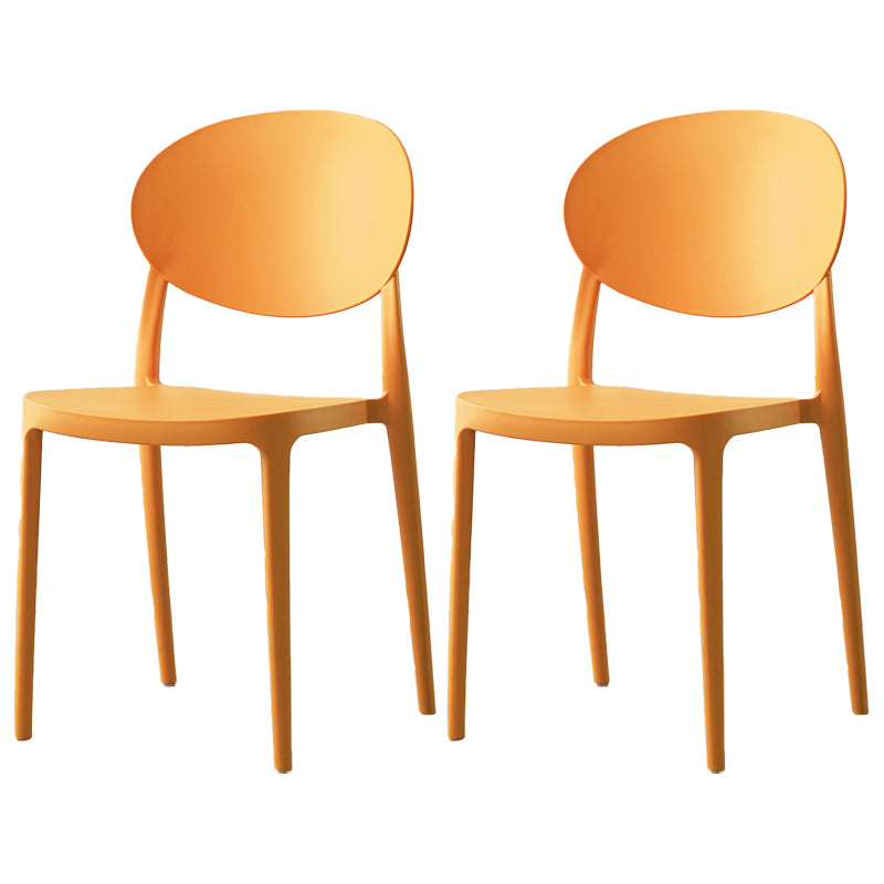 Plastic Open Back Side Chair Scandinavian Stackable Armless Dining Chairs