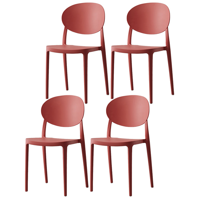 Plastic Open Back Side Chair Scandinavian Stackable Armless Dining Chairs