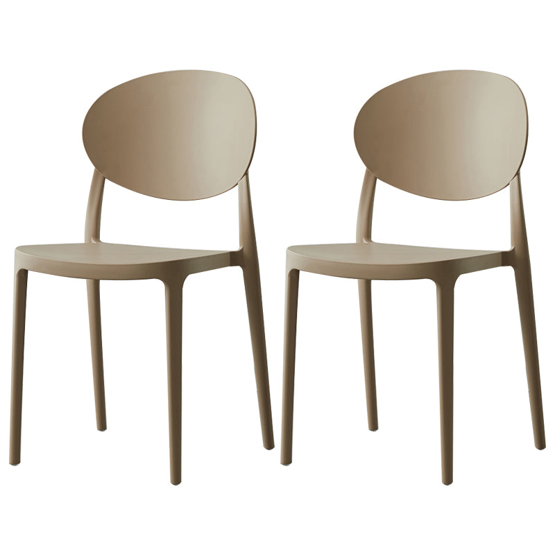 Plastic Open Back Side Chair Scandinavian Stackable Armless Dining Chairs