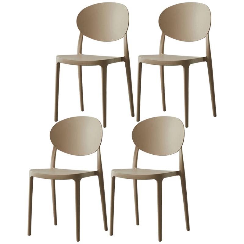 Plastic Open Back Side Chair Scandinavian Stackable Armless Dining Chairs