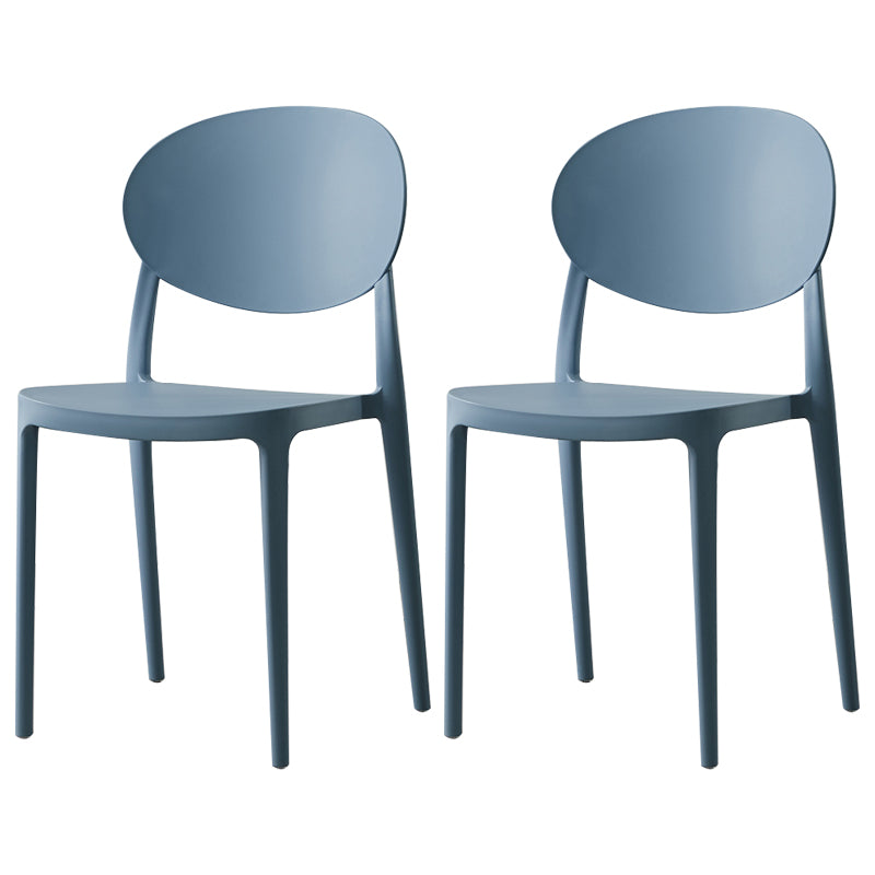Plastic Open Back Side Chair Scandinavian Stackable Armless Dining Chairs
