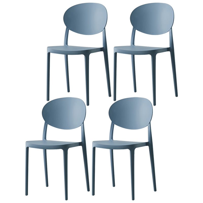Plastic Open Back Side Chair Scandinavian Stackable Armless Dining Chairs