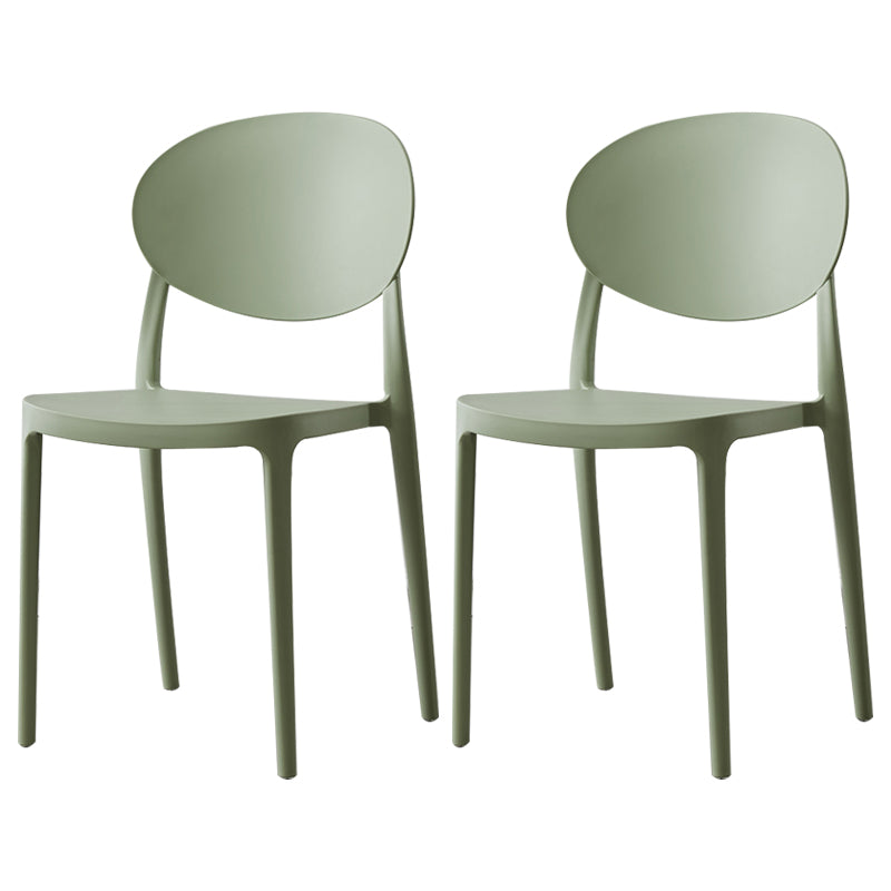 Plastic Open Back Side Chair Scandinavian Stackable Armless Dining Chairs